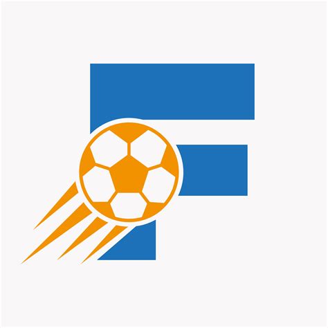 Initial Letter F Football Logo Concept With Moving Football Icon