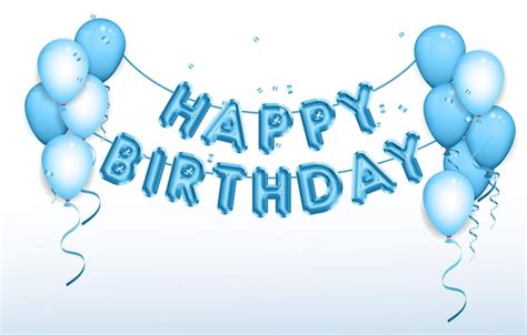 Premium Vector | Realistic happy birthday balloon banner isolated.