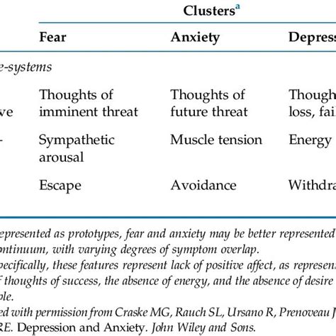 Prototype Of Self Report Symptoms Of Fear Anxiety And Depression