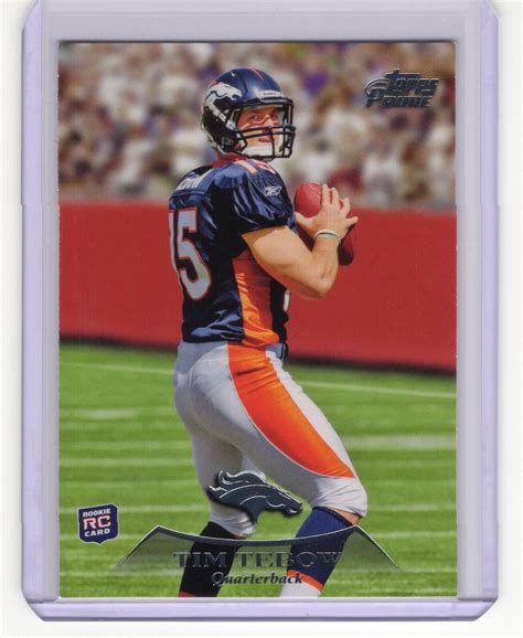 TIM TEBOW 2010 TOPPS PRIME NFL FOOTBALL ROOKIE CARD 1 FLORIDA BRONCOS