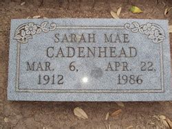 Sarah Mae Strickland Cadenhead 1912 1986 Homenaje De Find A Grave