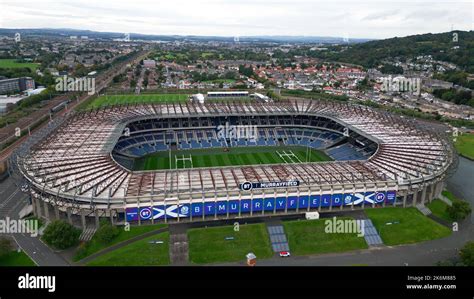 Murrayfield Stadium In Edinburgh Von Oben Luftaufnahme Edinburgh