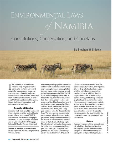 Environmental Laws of Namibia - T he Republic of Namibia has enacted