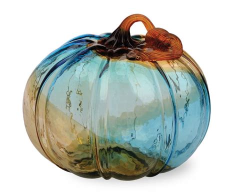 Gallery Glass Pumpkins Large Glass Pumpkin Blue By Boston International Bostoninternational