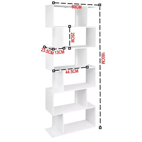 BÜCHERREGAL MIT 6 Ebenen Standregal Büroregal Dekoregal für Wohnzimmer