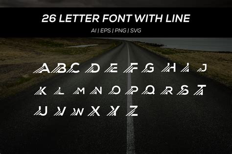 26 Letter Font With Fast Line 39165 Illustrations Design Bundles