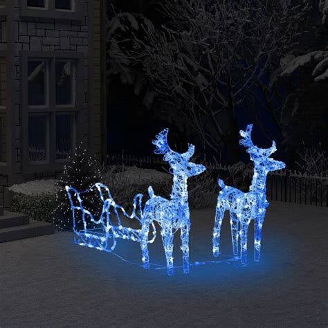 Ebern Designs Lighted Reindeer And Sleigh Christmas Decoration With