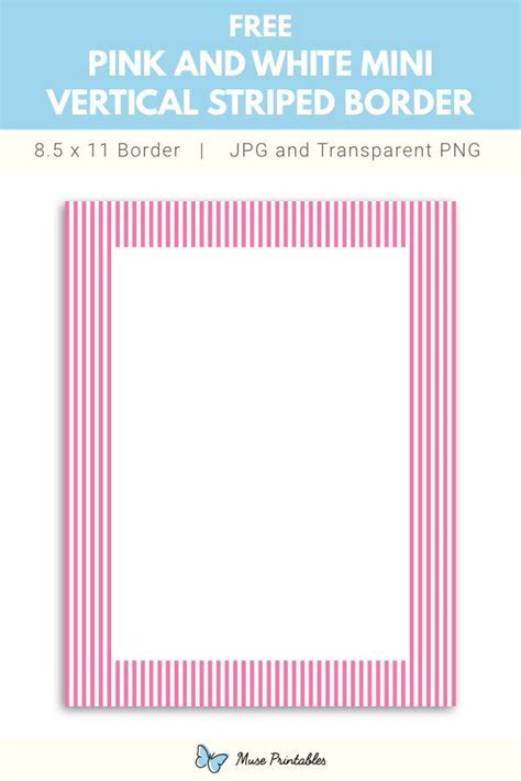 Pink And White Mini Vertical Striped Border Vertical Stripes