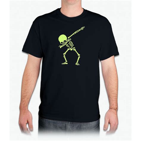 Dabbing Skeleton Shirt Dab Hip Hop Skull Dabbin Glow Effect Custom