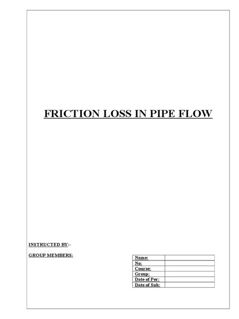 Pdf Friction Loss In Pipe Flow Dokumen Tips