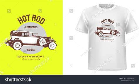 Hot Rod Vector Car Tshirt Template Stock Vector Royalty Free Shutterstock