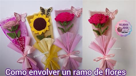 Como Envolver Un Ramo De Flores Tejidas YouTube