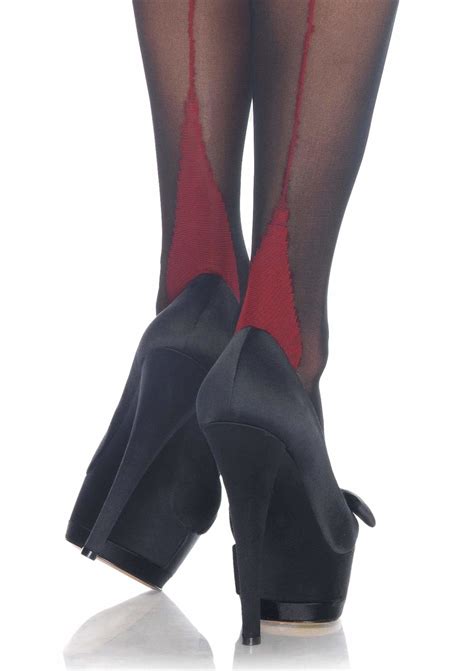 Leg Avenue Cuban Heel Thigh High Stockings W Corset Lace Top Red