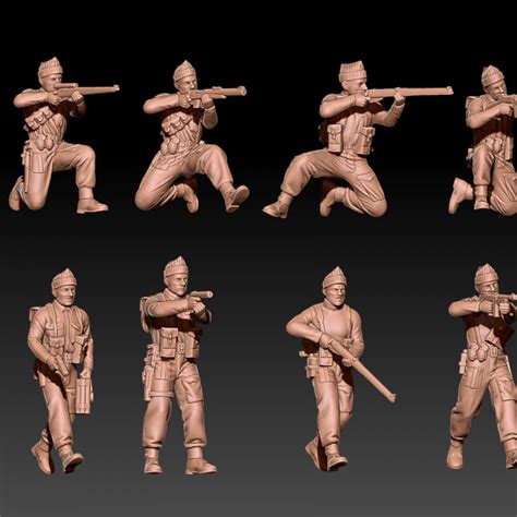 D Printable Ww Commandos In Wool Hats Set By Kozak Miniatures