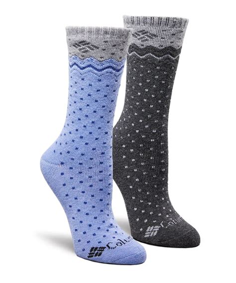 Columbia Womens 2 Pack Wool Blend Crew Socks Marks