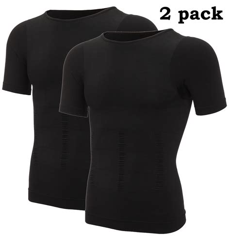 Vaslanda Mens Compression Undershirts Ultra Slimming Body Shaper Belly