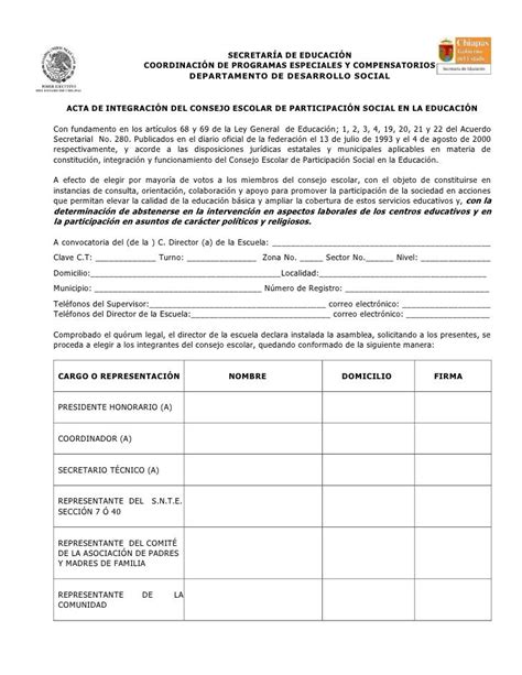 Acta De Consejo Escolar 1