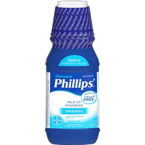 Phillips Milk Of Magnesia Liquid Laxative 12 Oz Cramp Free And Gentle Overnight Relief Of