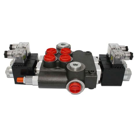 Hydraulic Monoblock Solenoid Directional Control Valve 2 Spool 21 GPM