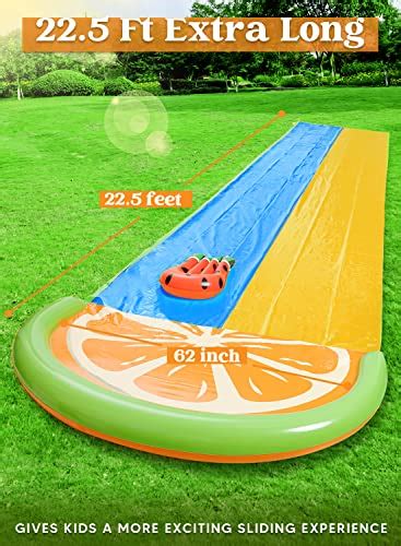 Sloosh 20ft Double Water Slides With 2 Boogie Boards Backyard Outdoor