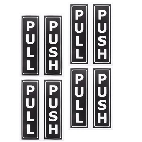 8Pcs Push Pull Door Stickers Creative Pull Push Door Sticker Signs