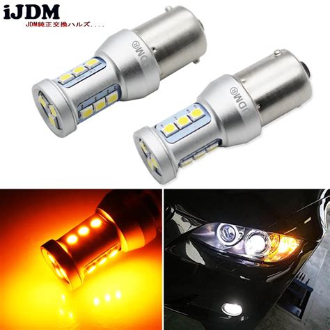 Error Free Amber Yellow 7507 BAU15S PY21W LED Bulbs For BMW 1 2 3 4 5