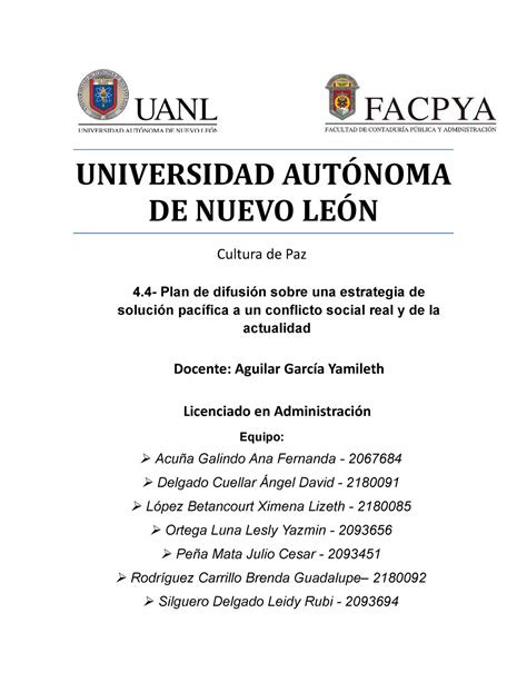 Plan De Difusi N Sobre Una Estrategia De Soluci N Pac Fica A Un