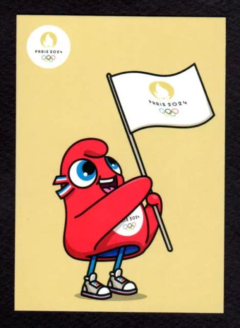 CARTE PANINI JEUX Olympiques PARIS 2024 5 Mascot With Olympic Flag EUR