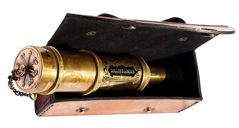 Brass Ship Telescope With Leather Case Antique Brass Nautical Marine Telescope Handmade Item