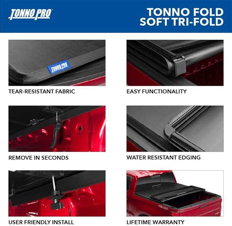 Tonno Pro Tonno Fold Soft Folding Truck Bed Tonneau Cover 42 117 Fits 2019 2021 Chevy Gmc