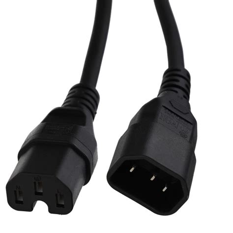 Power Jumper Y Splitter Cable IEC C13 Female To IEC C14 Male Black 2 5m