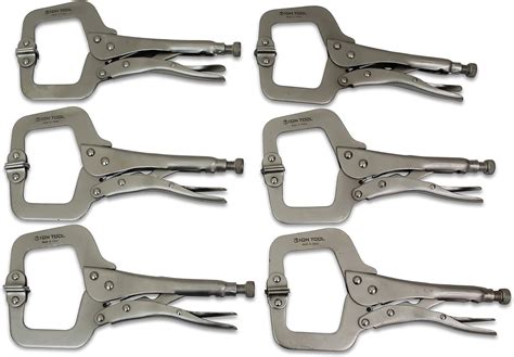 ION TOOL 6 Pack 11â C Clamp Locking Pliers Swivel Pads Amazon ca