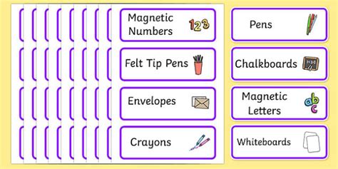 FREE Purple Themed Editable Classroom Labels