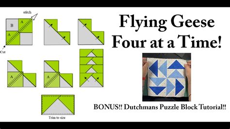 Flying Geese Four At A Time Bonus Block Tutorial Youtube