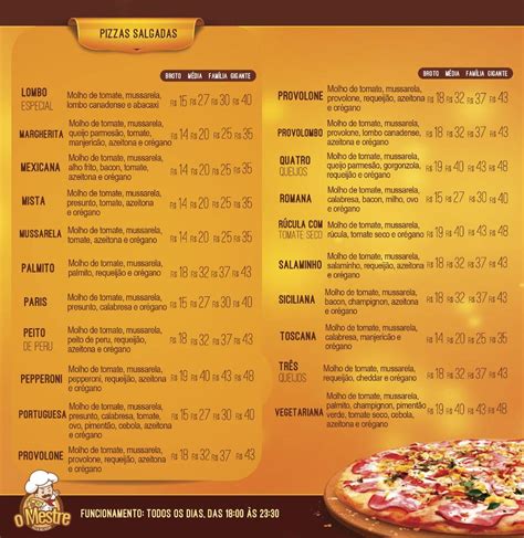 Menu Em O Mestre Pizza Delivery Restaurante Juiz De Fora