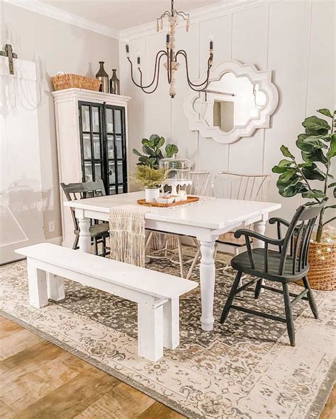 White Farmhouse Table With Diverse Seating - Soul & Lane