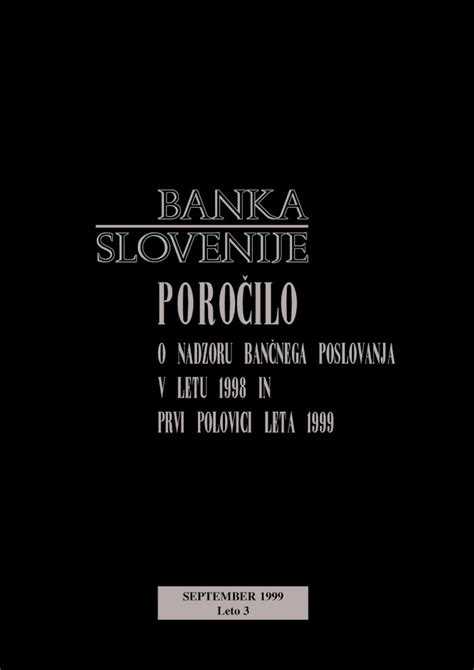 PDF BANKA SLOVENIJE POROILO 1 BANKA SLOVENIJE PoroŁilo o nadzoru