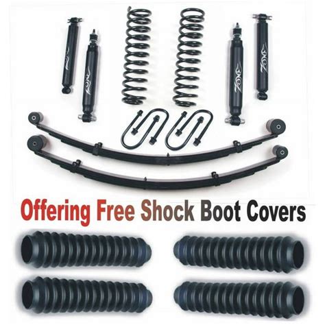 Zoneoffroad 1984 2001 Fits Jeep Cherokee Xj 3 Suspension System W Rear Leaf Springs With Free