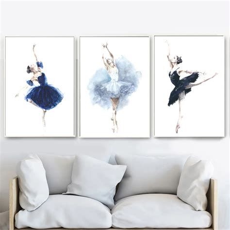 Watercolor Ballet Dancer Wall Art Canvas Painting Nordic Posters And ...