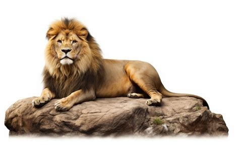 Premium Photo | Majestic Lion Sitting on a Rock