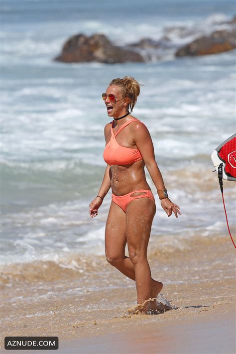 Britney Spears Topless And Sexy In A Peach Bikini At The Beach Hawaii AZNude