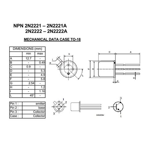 2n2221 2n2221a 2n2222 2n2222a Switching Silicon Transistors Npn