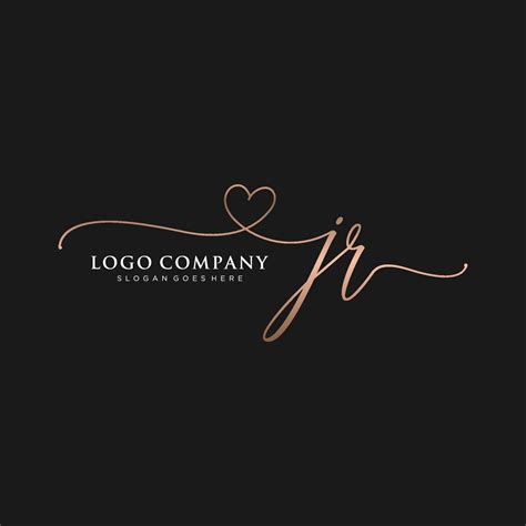 Initial Jr Feminine Logo Collections Template Handwriting Logo Of