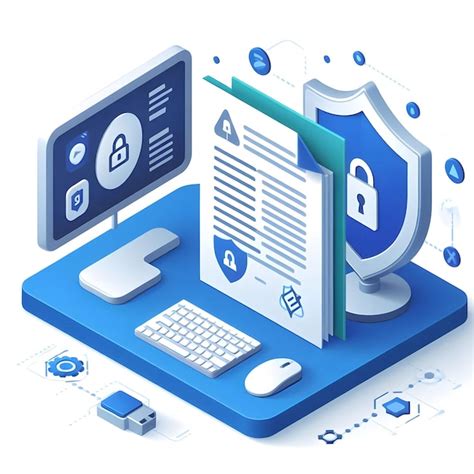 3d Flat Vector As Cybersecurity Policy Icon With A Document And Shield