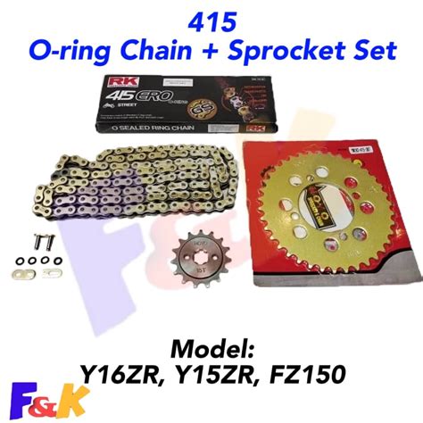 YAMAHA SPROCKET SET 415 ORING CHAIN 415 132L Y15ZR Y16ZR FZ150