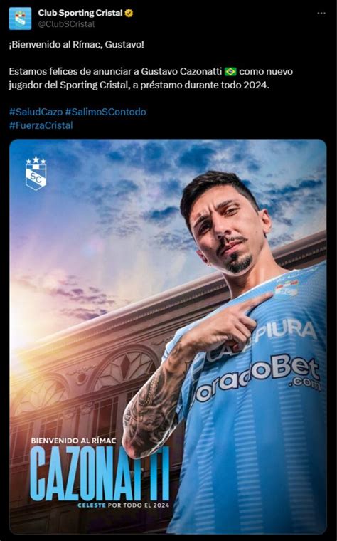 Sporting Cristal Gustavo Cazonatti Fue Presentado Como Nuevo Refuerzo En El Rímac Deportes