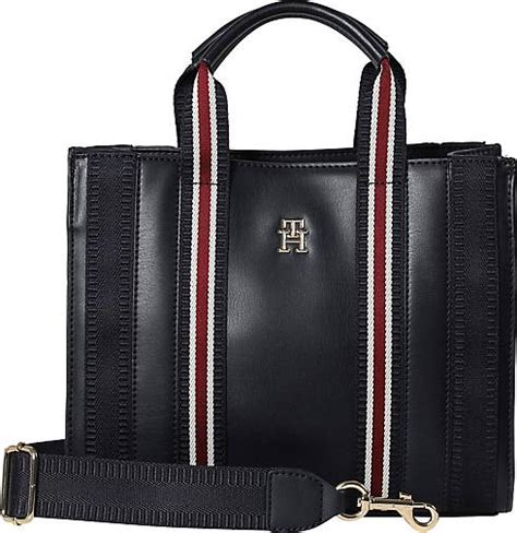 Tommy Hilfiger Damen Shopper Th Identity Small Tote Corp In Dunkelblau