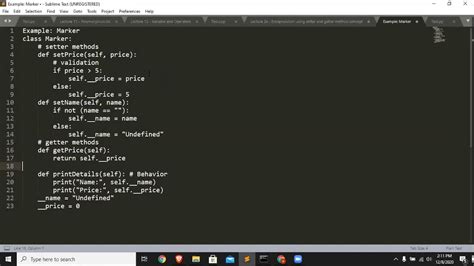 Python Example Lecture 2b Encapsulation Using Setter And Getter