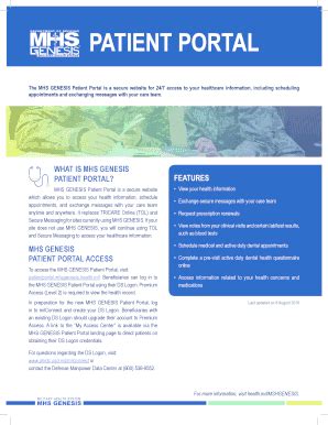 Mhs Genesis Patient Portal - Fill Online, Printable, Fillable, Blank | pdfFiller