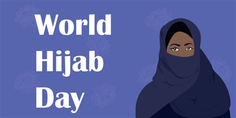 World Hijab Day Banner Muslim Woman In Hijab 4914328 Vector Art At